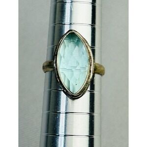 Sterling Silver Size 6.5 Ring With Light Blue Faux Stone .925 Jewelry